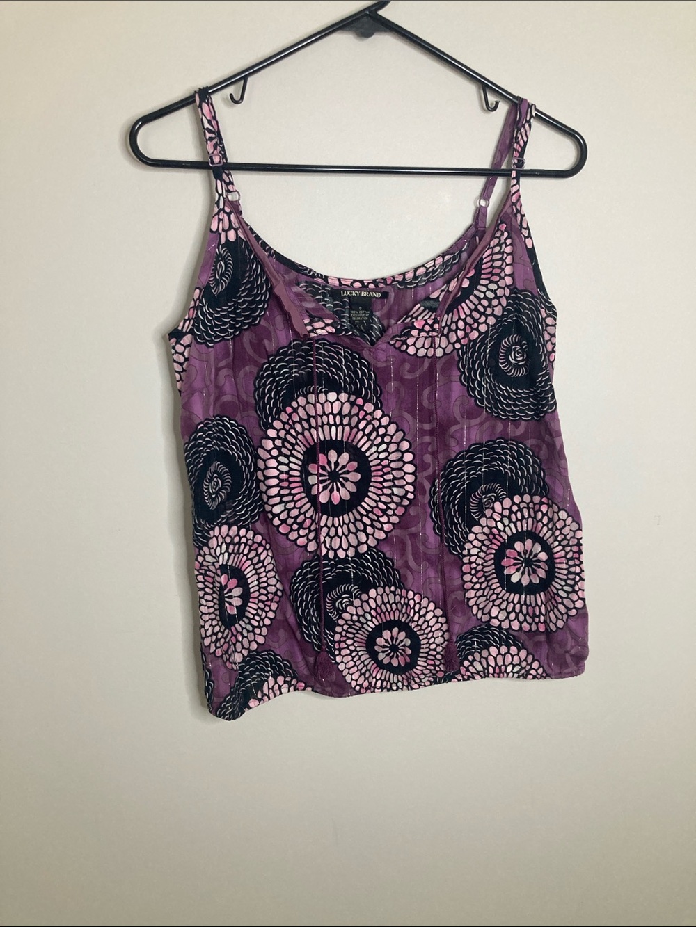 Lucky Brand Purple and Pink Floral Print Camisole